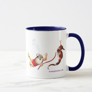 Scuba Diving Santa & Seahorse Mug
