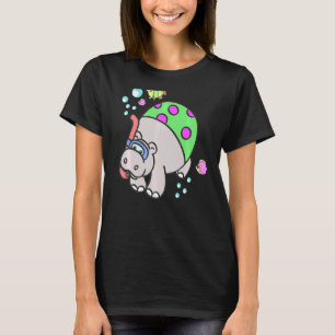 Scuba Diving Snorkelling Hippo Colourful Fishes Fr T-Shirt