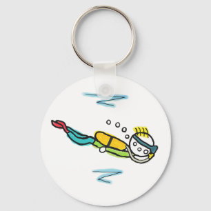 Scuba Diving Stickman Keychain