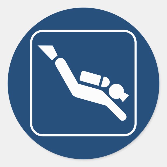 Scuba Diving Symbol Sticker (Front)