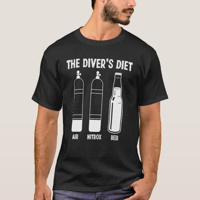 Scuba Diving The Divers Diet Snorkelling Scuba Div T-Shirt (Front)