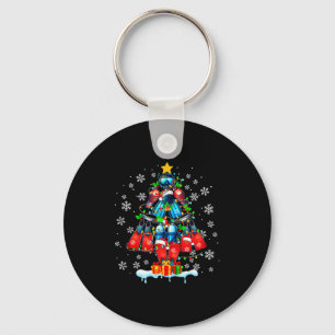Scuba Diving Tools Christmas Tree Santa Colorful S Keychain