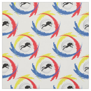 Scuba Diving Tricolor Sport Emblem Fabric