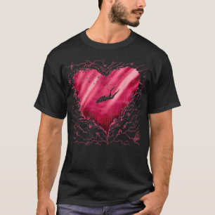 Scuba Diving Valentine Heart Outfit Woman Diver Ba T-Shirt