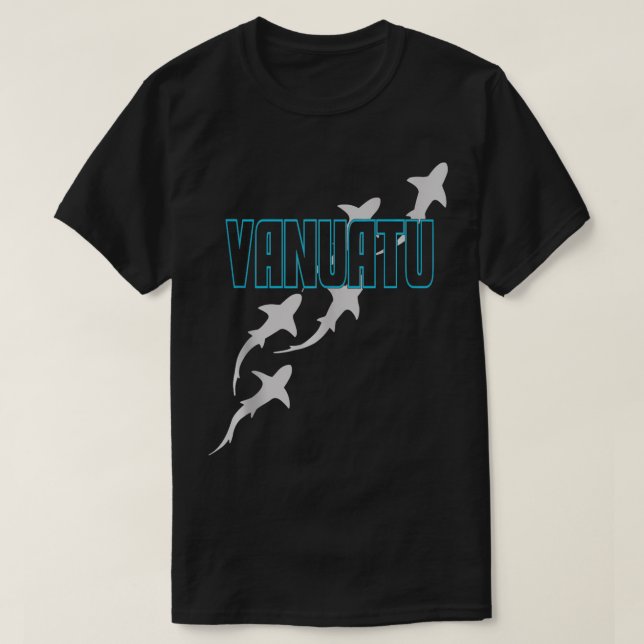 Scuba Diving Vanuatu Scuba Diving with Sharks Vanu T-Shirt (Design Front)