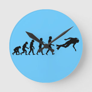 Scuba Diving Water Sport Round Clock
