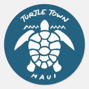 Scuba Diving Wit Sea Turtle - Turtle Town Maui Classic Round Sticker