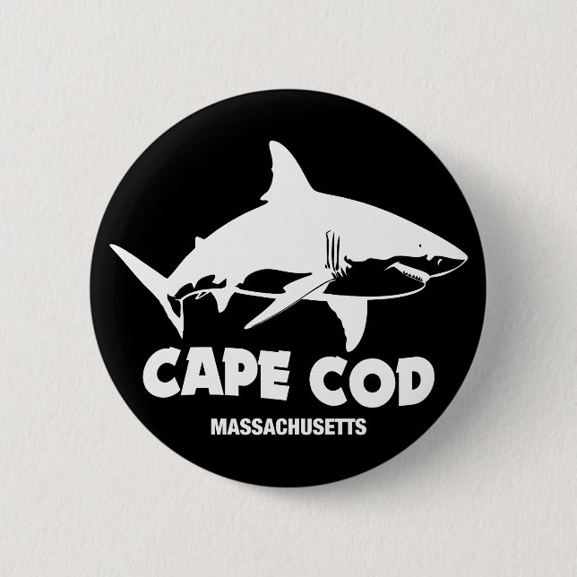 Scuba Diving With great White Sharks - Cape Cod 2 Inch Round Button (Front)