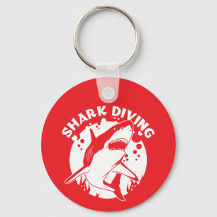 Scuba Diving With Sharks Keychain