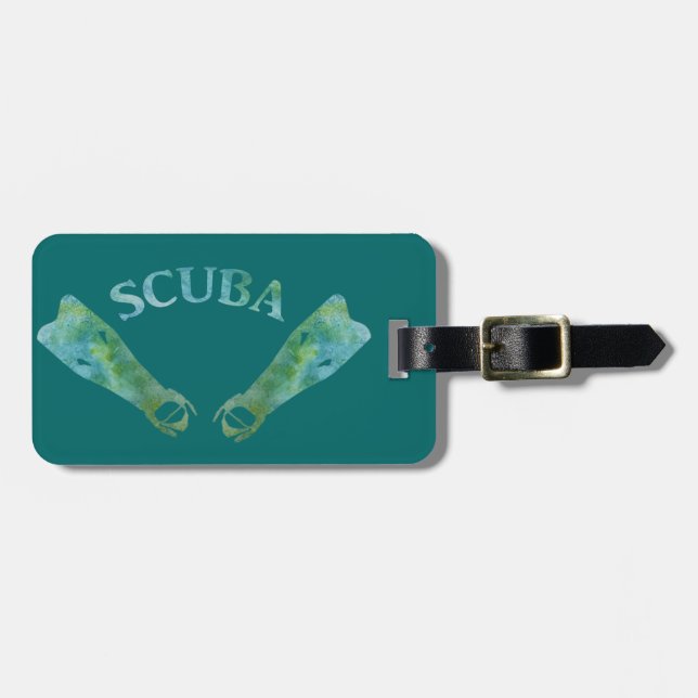 SCUBA Fins Luggage Tag (Front Horizontal)