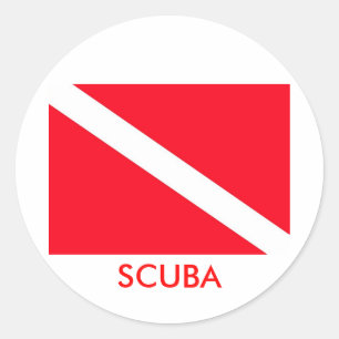 SCUBA Flag Classic Round Sticker