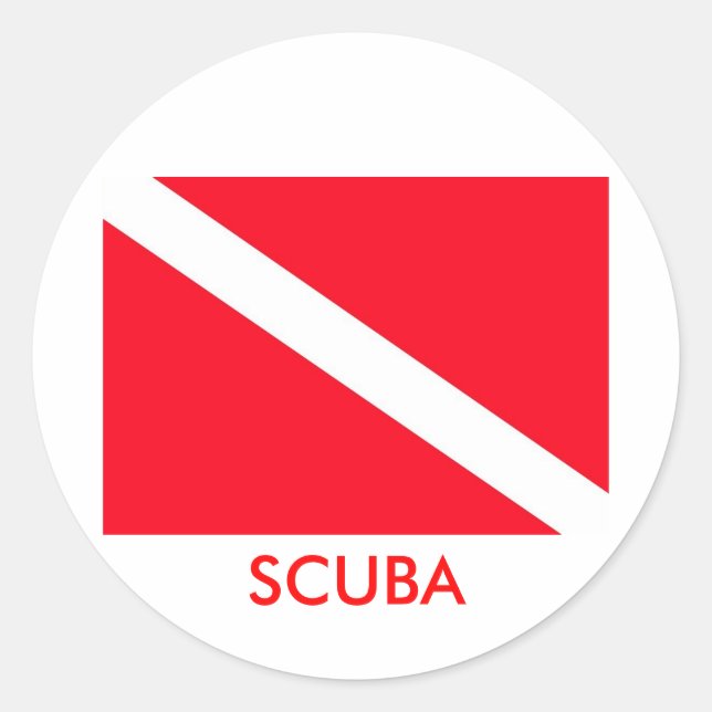 SCUBA Flag Classic Round Sticker (Front)