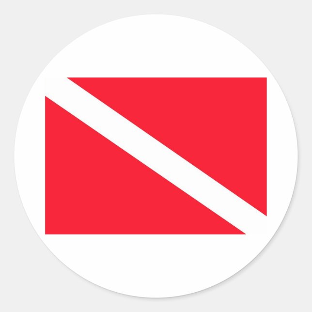 SCUBA Flag - Customizable Classic Round Sticker (Front)
