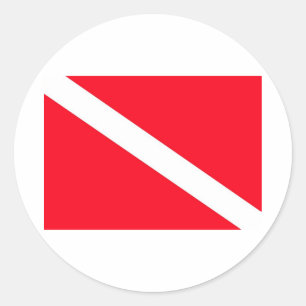 SCUBA Flag - Customizable Classic Round Sticker