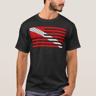 Scuba Flag Diver Down American Flag Usa Diving     T-Shirt