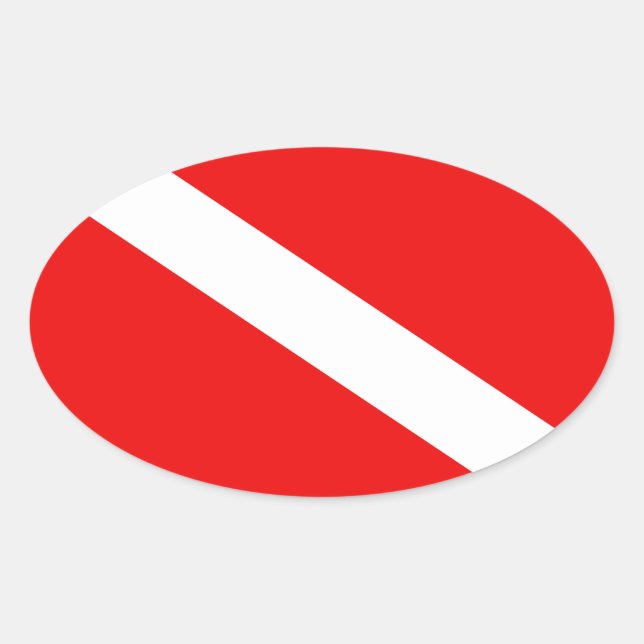 Scuba Flag Oval Sticker (Front)