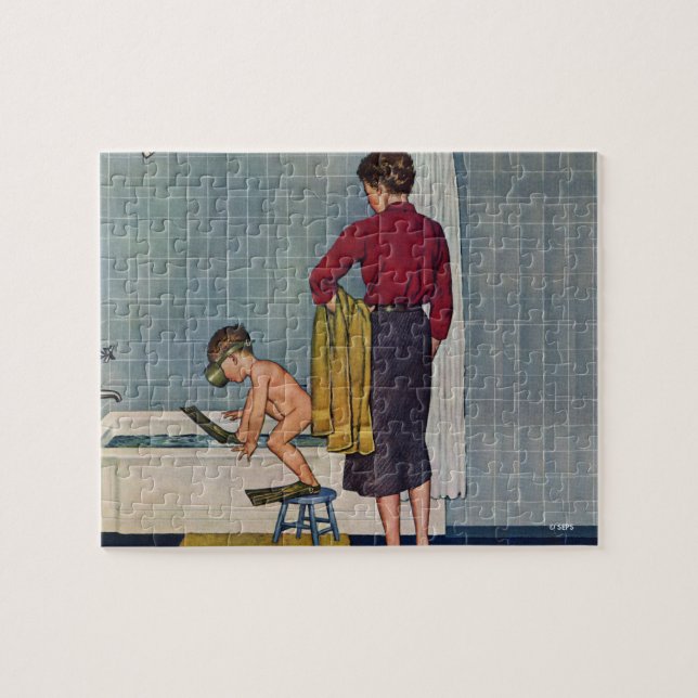 Scuba in the Tub Jigsaw Puzzle (Horizontal)
