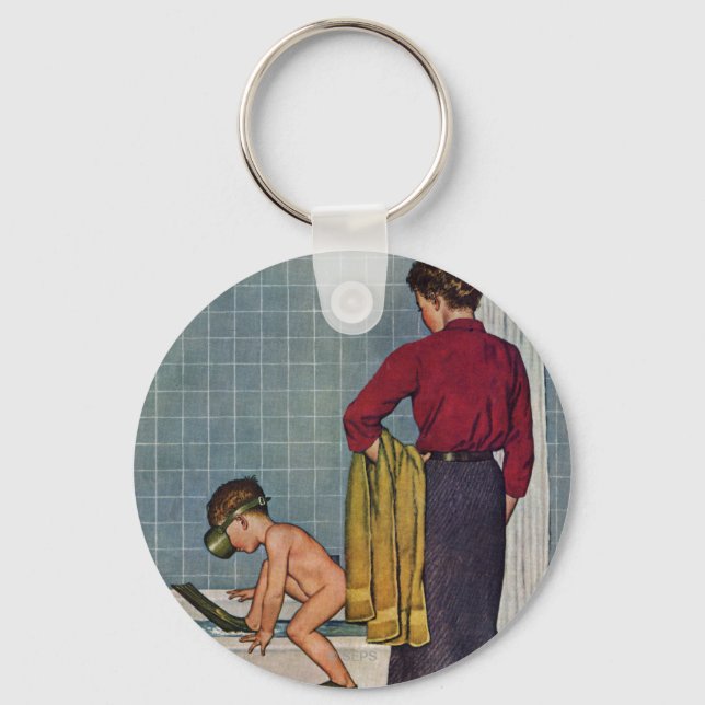 Scuba in the Tub Keychain (Front)
