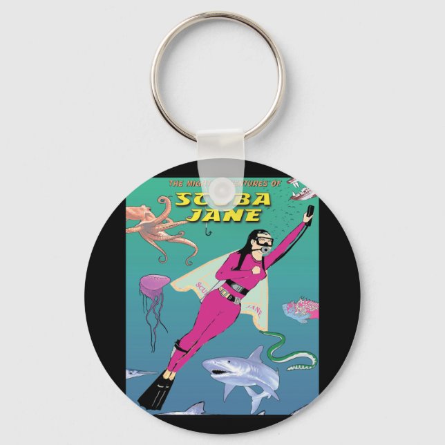 Scuba Jane Keychain (Front)