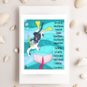 Scuba Kitty Inspirational Postcard