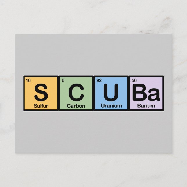Scuba made of Elements Postcard (Front)