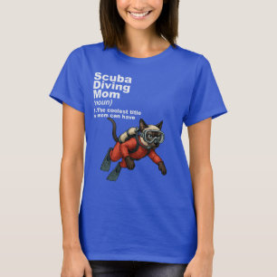 Scuba Mom Siamese Cat Diver T-Shirt