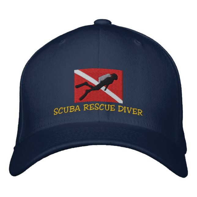 SCUBA Rescue Diver Embroidered Cap (Front)