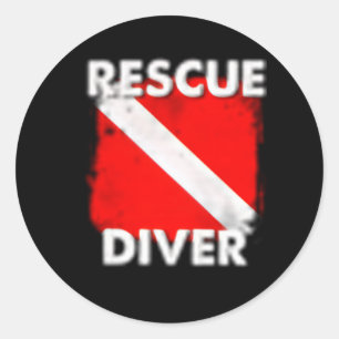Scuba Rescue Diver For Instructors Students Divers Classic Round Sticker