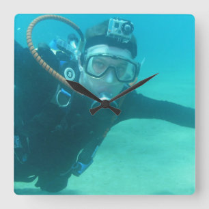 Scuba Square Wall Clock