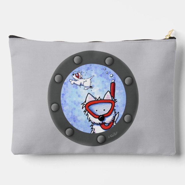 Scuba Westie Porthole  Accessory Pouch (Back)