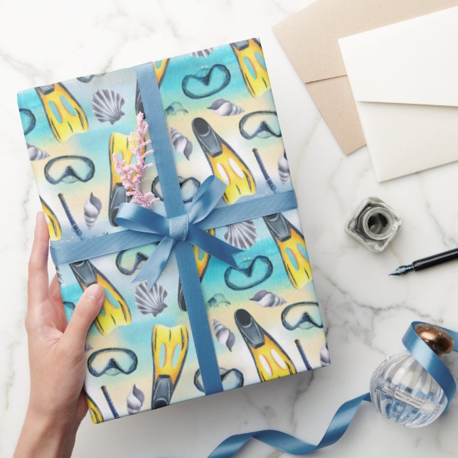 Scuba Wrapping Paper, Snorkelling Gift Wrap (Gifting)