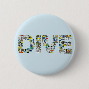 Scubadorable DIVE 2 Inch Round Button