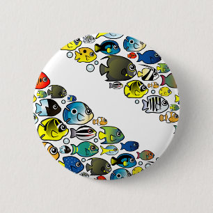 Scubadorable Diver Down Flag 2 Inch Round Button