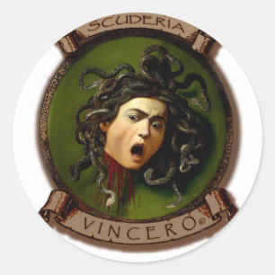 Scuderia Vincero! Testa Medusa Classic Round Sticker