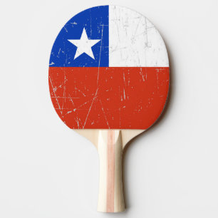 Scuffed and Scratched Chilean Flag Ping Pong Paddle