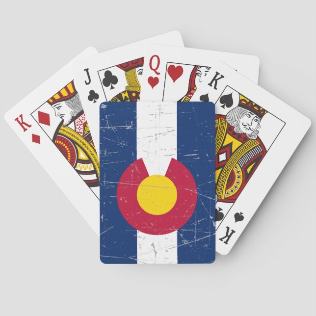 Scuffed and Scratched Colorado Flag Playing Cards (Back)