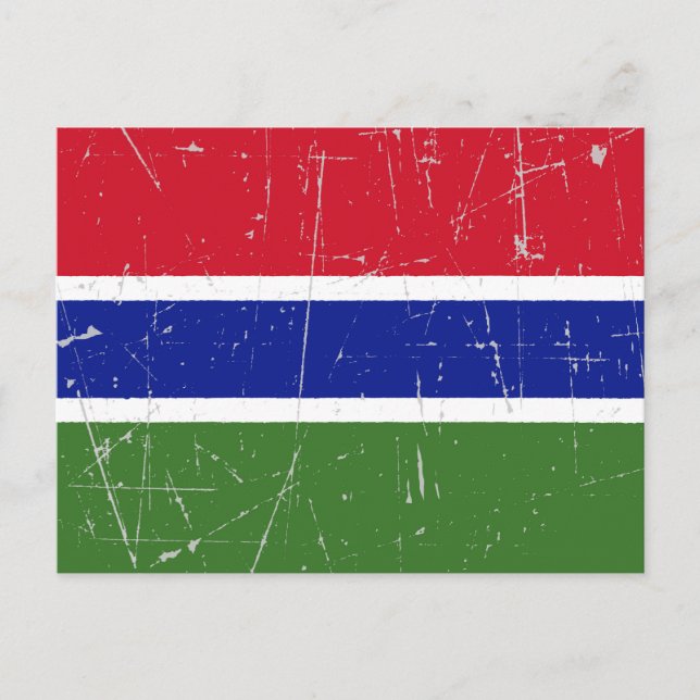 Scuffed and Scratched Gambia Flag Postcard (Front)