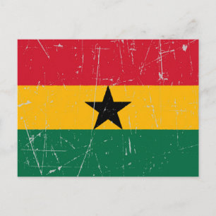 Scuffed and Scratched Ghana Flag Postcard