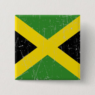 Scuffed and Scratched Jamaican Flag 2 Inch Square Button
