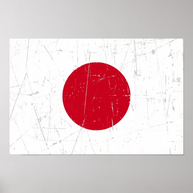 Scuffed and Scratched Japanese Flag Poster (Front)