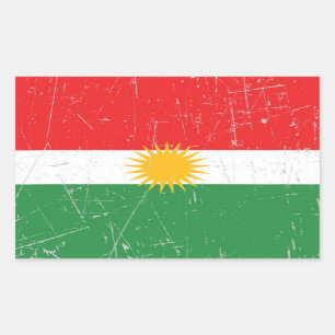 Scuffed and Scratched Kurdish Flag Sticker