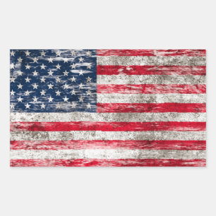 Scuffed and Worn American Flag Sticker