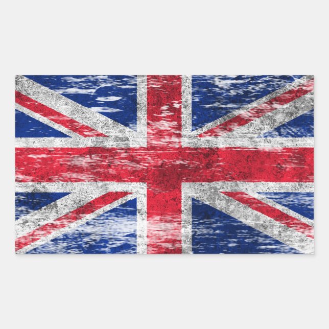 Scuffed and Worn British Flag Sticker (Front)