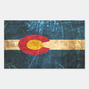 Scuffed and Worn Colorado Flag Sticker