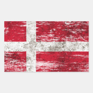 Scuffed and Worn Danish Flag Sticker