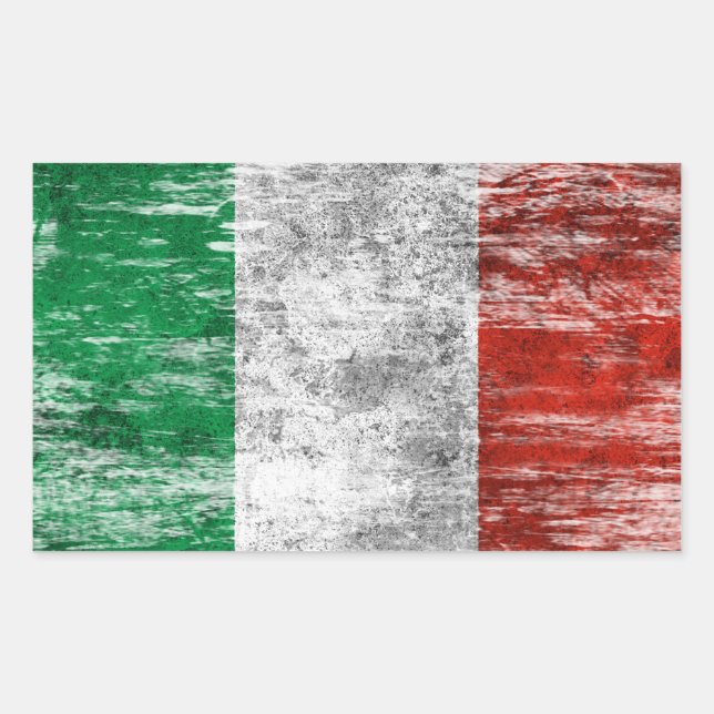 Scuffed and Worn Italian Flag Sticker (Front)