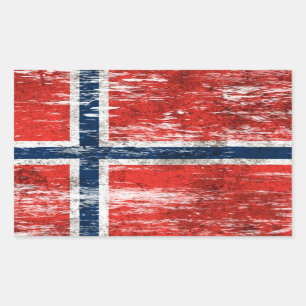 Scuffed and Worn Norwegian Flag Sticker