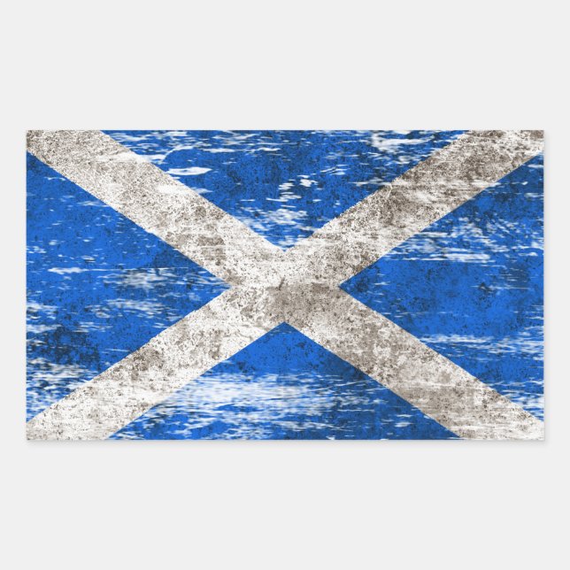Scuffed and Worn Scottish Flag Sticker (Front)