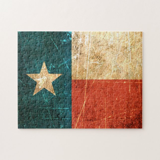 Scuffed and Worn Texas Flag Jigsaw Puzzle (Horizontal)
