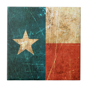 Scuffed and Worn Texas Flag Tile
